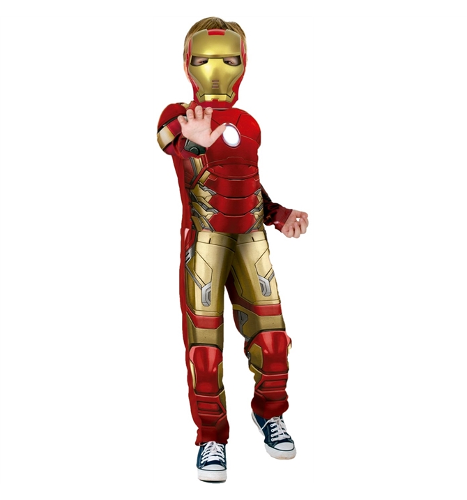 Fantasia Homem de Ferro / Iron Man Infantil Luxo Vingadores 2 Com Músculo