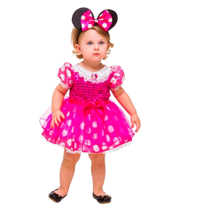 Fantasia Minnie Bebê Rosa Luxo Original Disney Rubies