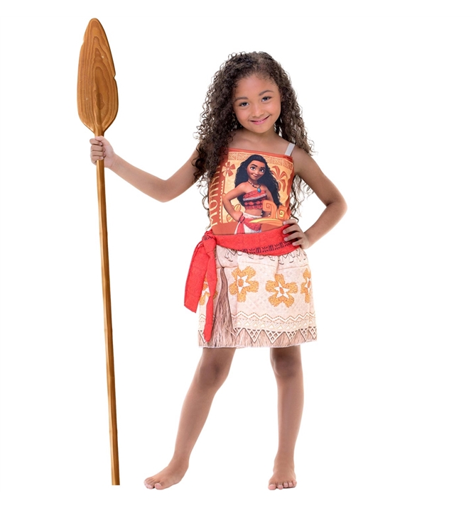 Fantasia Moana Infantil Vestido Com Faixa Princesas Disney