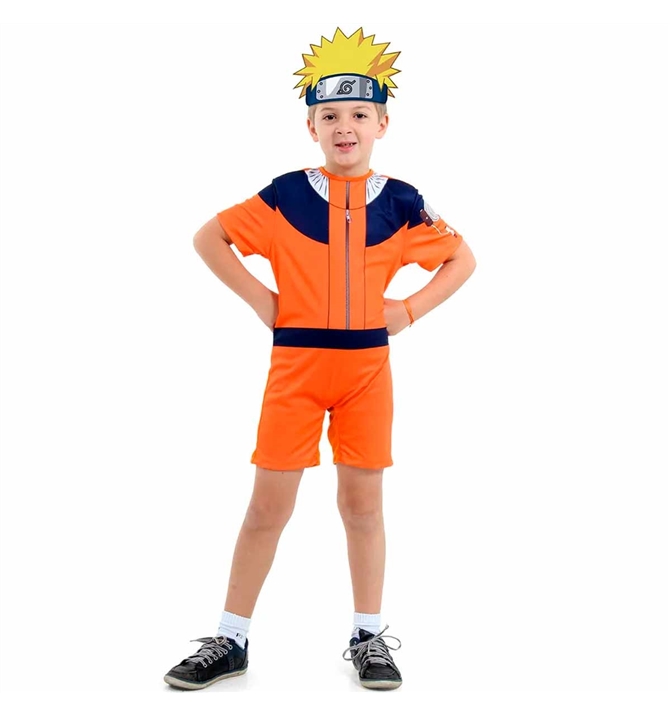 Fantasia Naruto Infantil Curto Com Cabelo