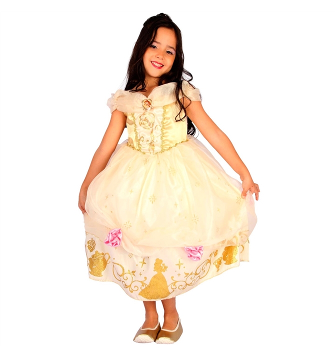 Fantasia Princesa Bela (Bela e a Fera) Infantil Luxo Rubies