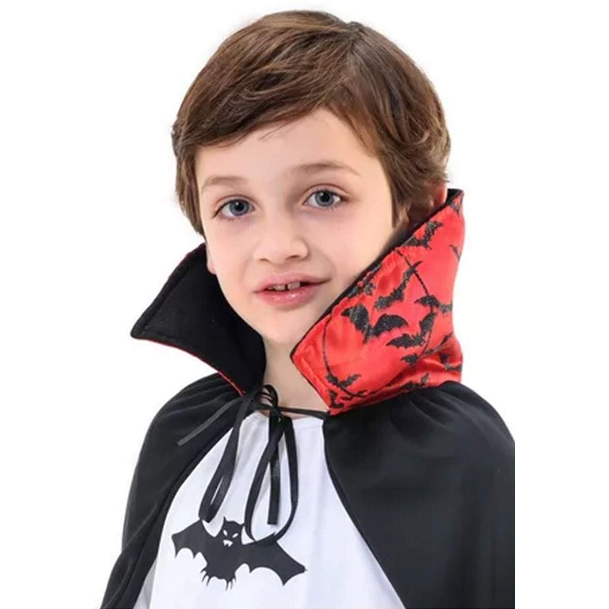 Fantasia Vampiro Infantil de Halloween Conde Drácula Longa Com Capa