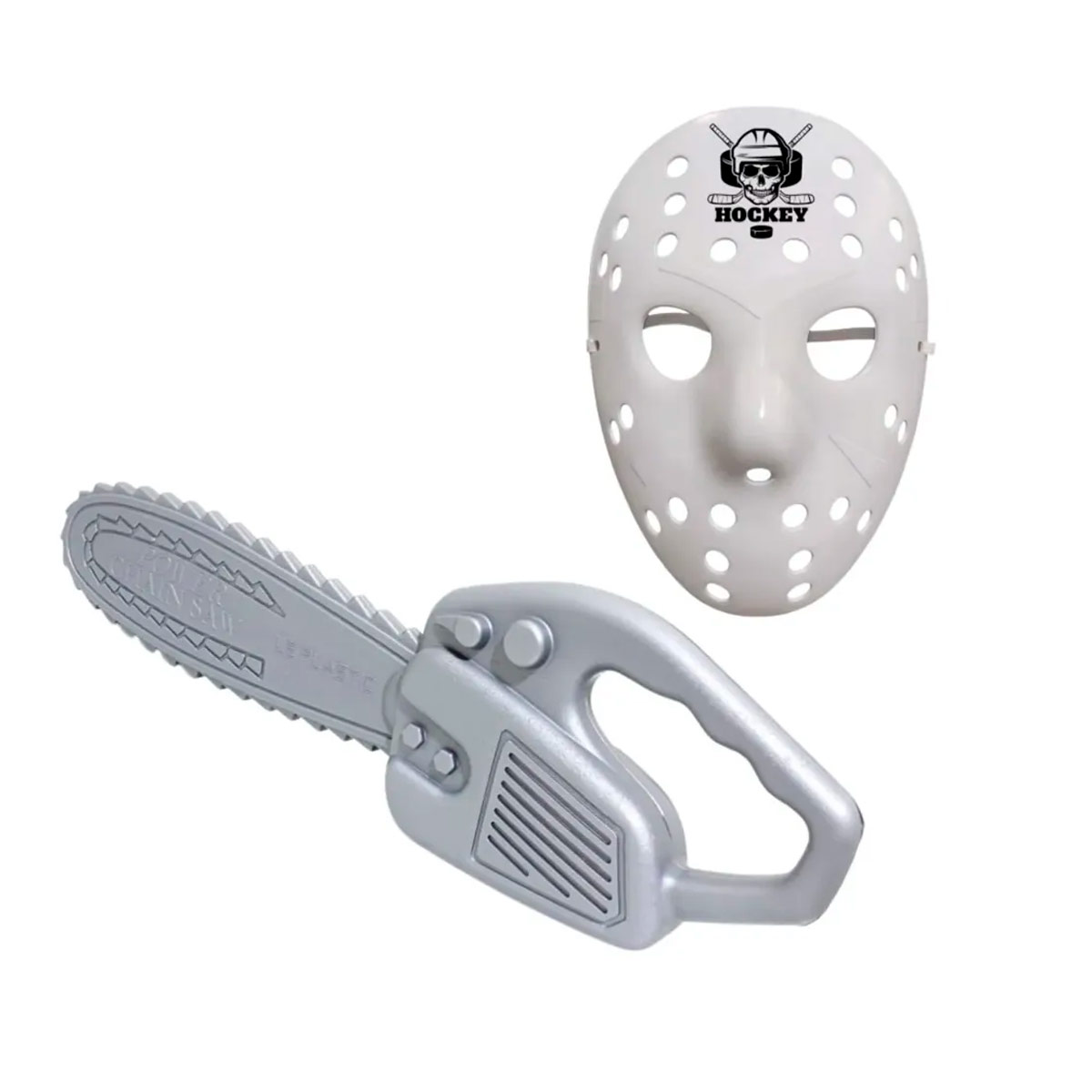 Kit Jason Máscara e Motosserra de Plástico Adulto ou Infantil