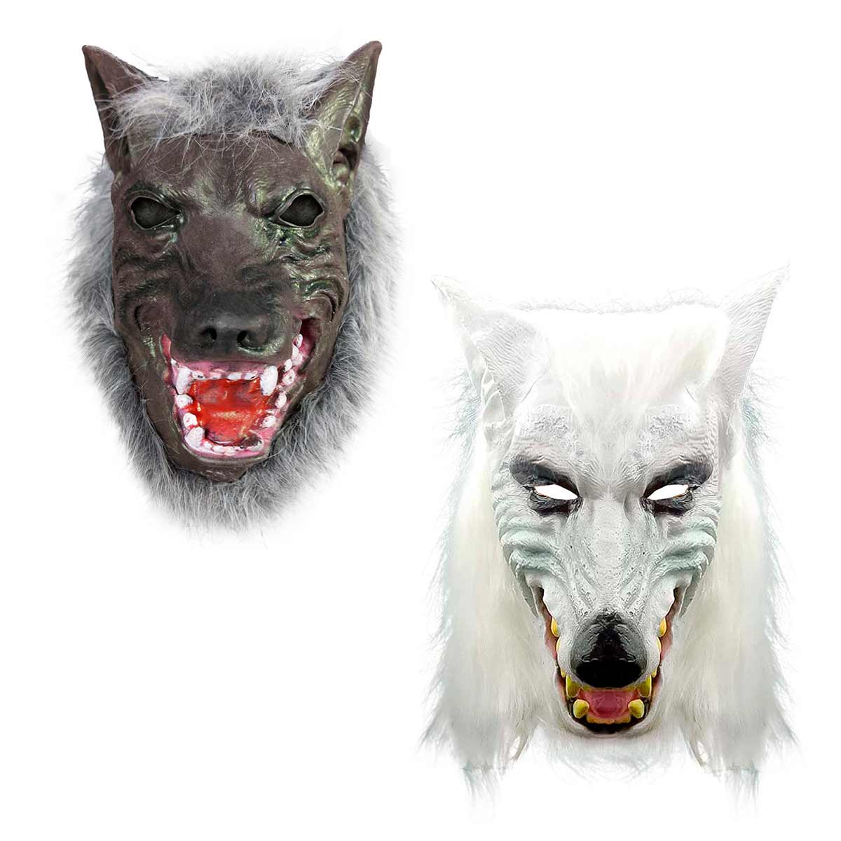Máscara Lobo Mau Realista em Látex de Halloween