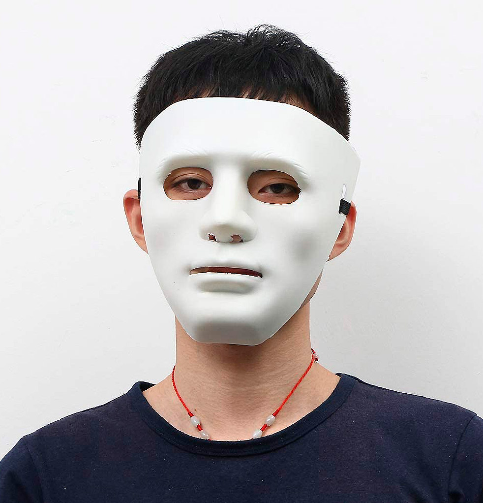 Máscara Sem Rosto Branca pra Fantasia de Halloween e Carnaval