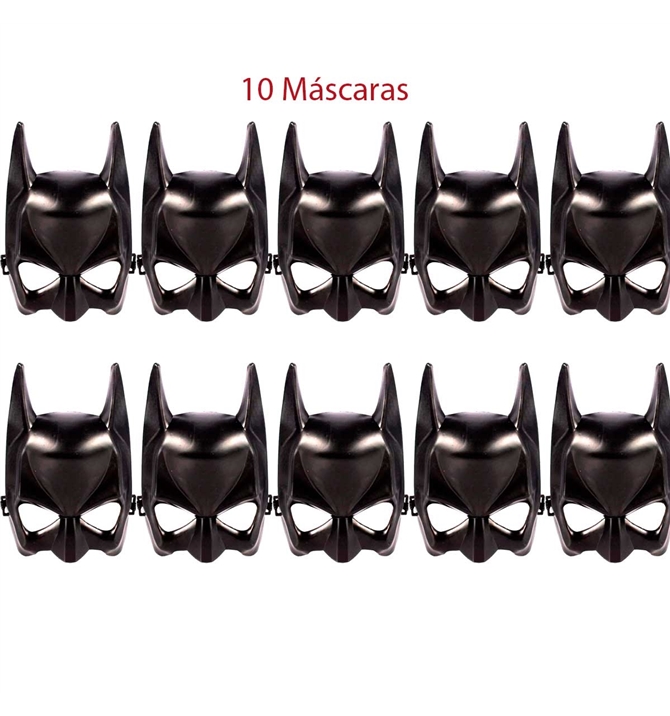 Máscara Super Herói Batman Infantil Kit Com 10 Unidades