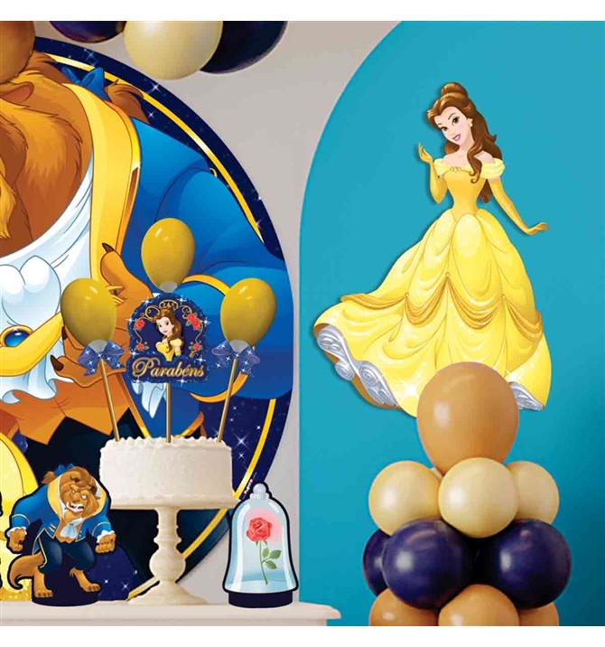 Painel Festa Princesa Bela em EVA 3D Decoração Aniversário