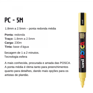 Caneta Uni Posca PC - 5M  1.8 - 2.5 mm cores por unidade