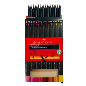 Lápis de cor artístico Faber-Castell 15 cores frias/cores quentes