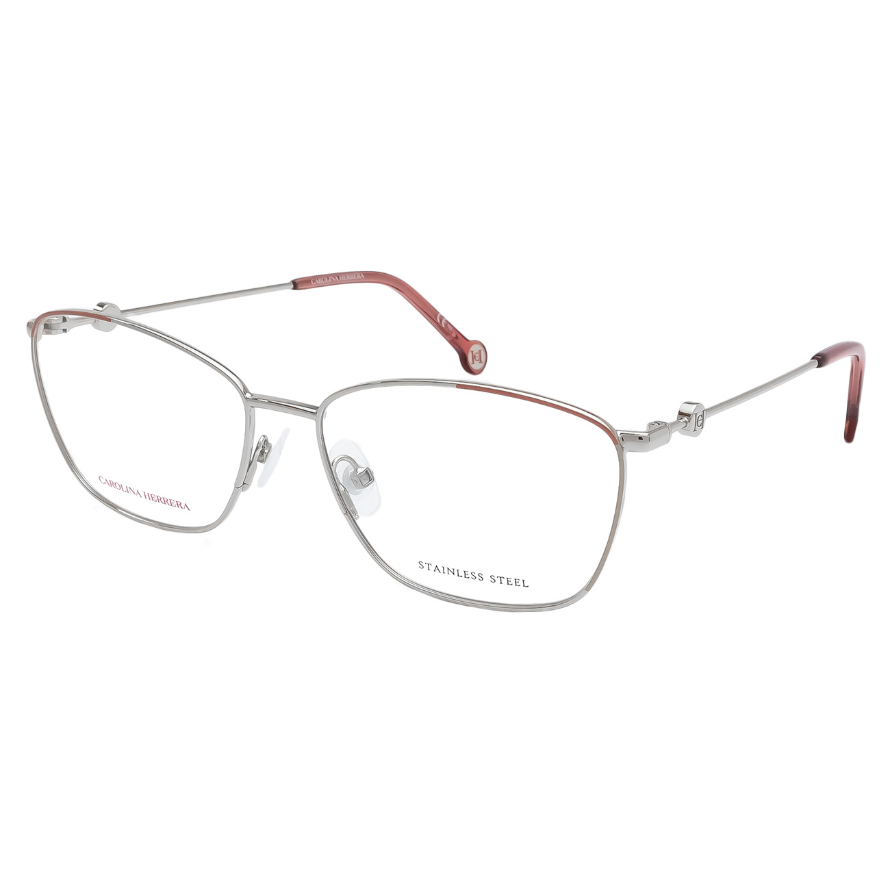 Óculos de Grau Carolina Herrera CH0060 BKU Prata e Rosé