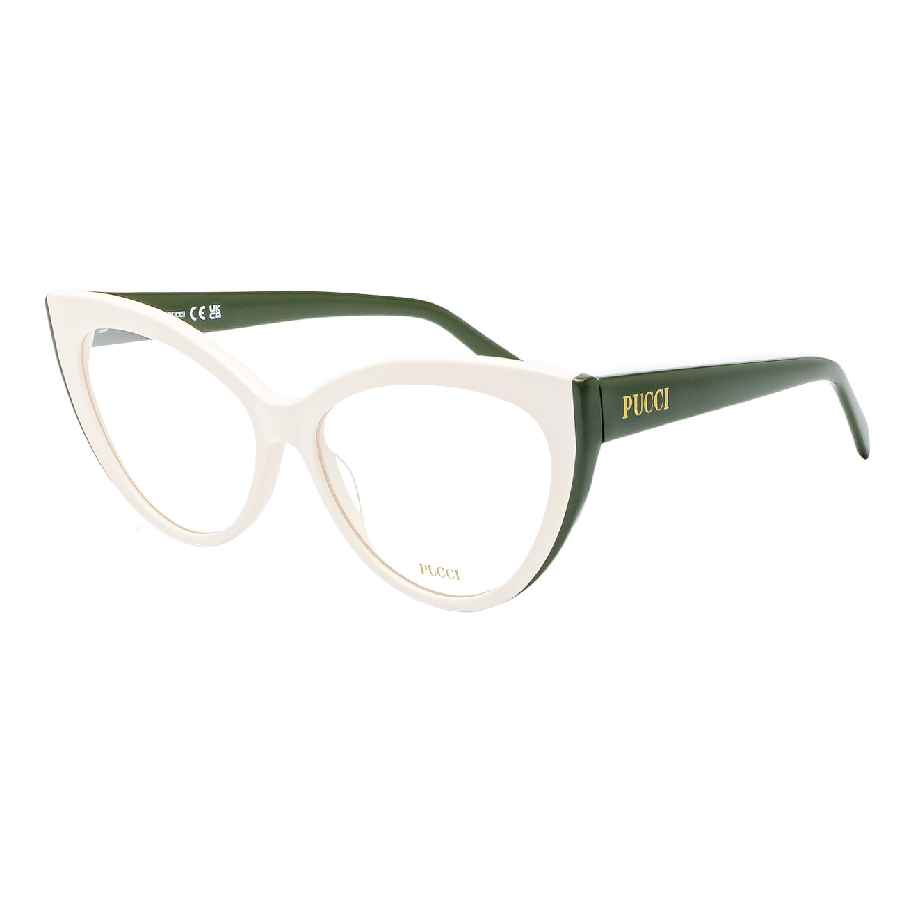 Óculos de Grau Emilio Pucci EP5215 024 Off White e Verde