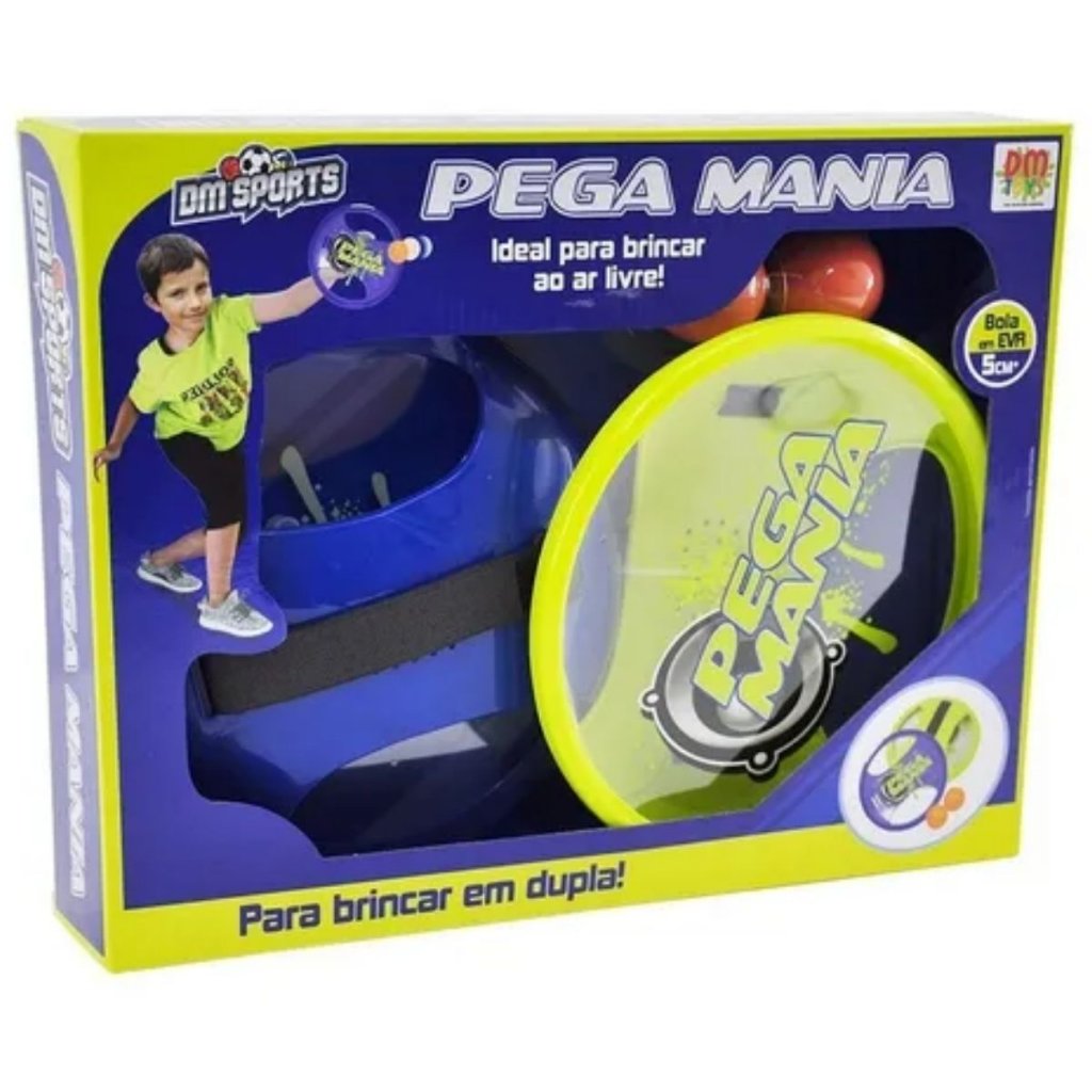 Jogo Pega Mania Com 2 Bolas Eva De 5cm - Dm Toys