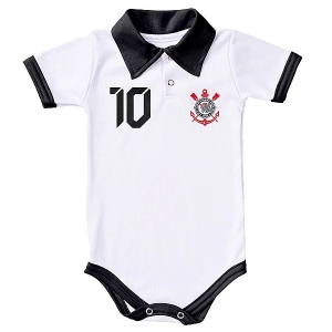 Body Polo Bebê Futebol Corinthians Oficial