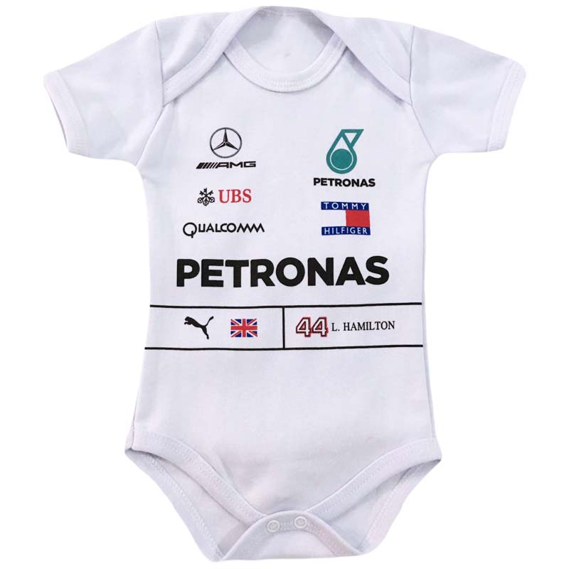 Body Bebê Fórmula 1 Mercedes Lewis Hamilton