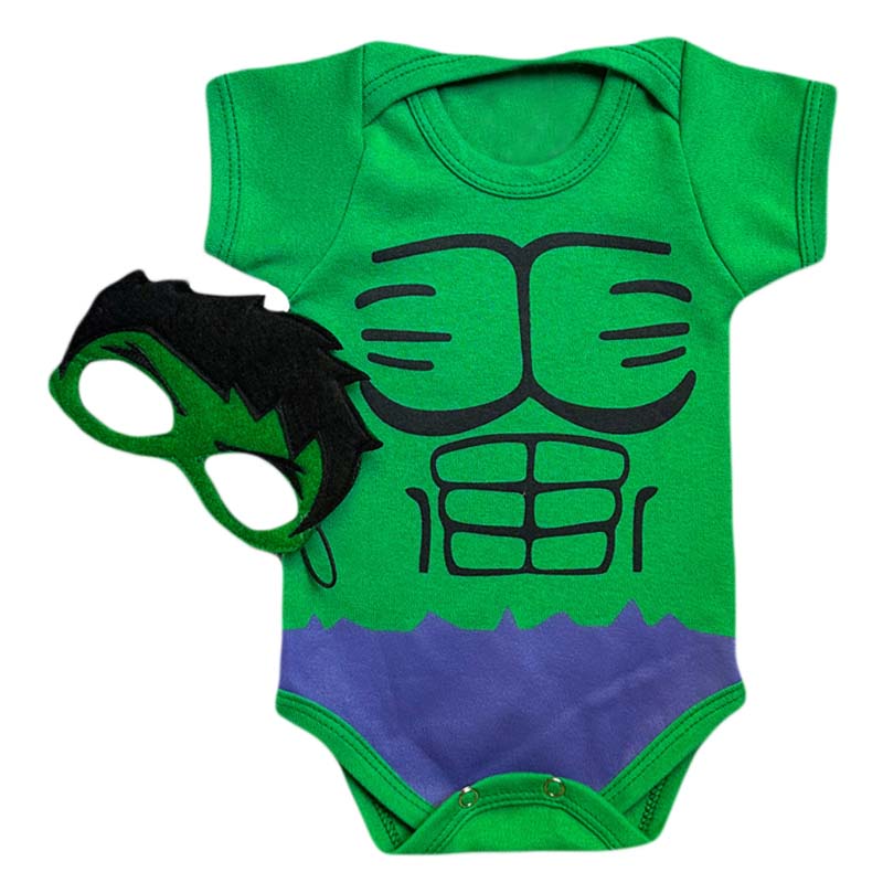 Body Bebê Hulk com Máscara