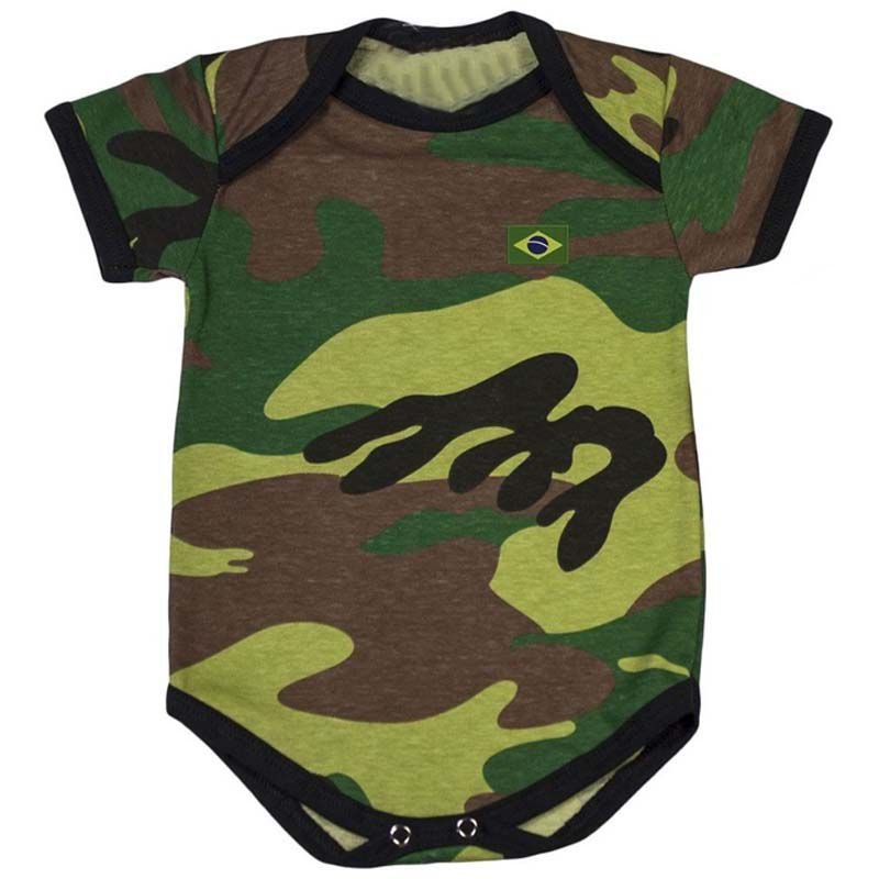 Body Bebê Camuflado Exército