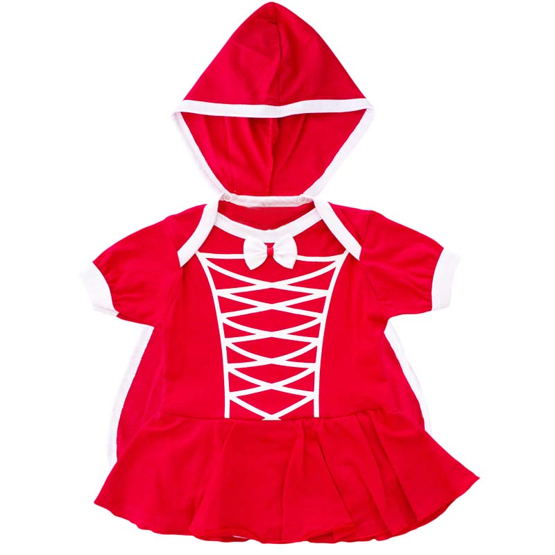 Body Vestido Bebê Chapeuzinho Vermelho c/ Capinha