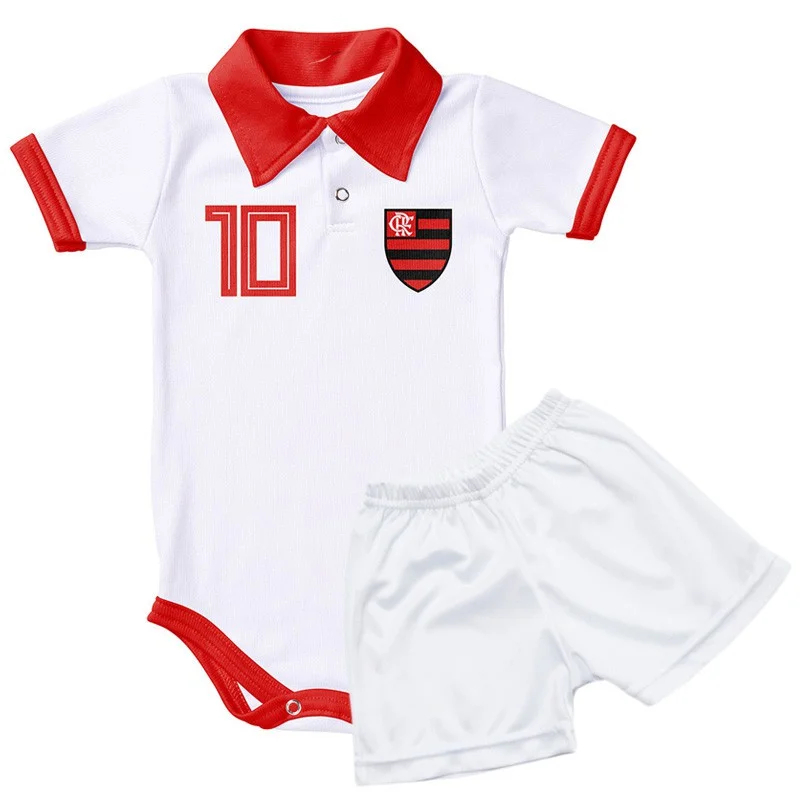Conjunto Bebê Body e Shorts Polo Futebol Flamengo