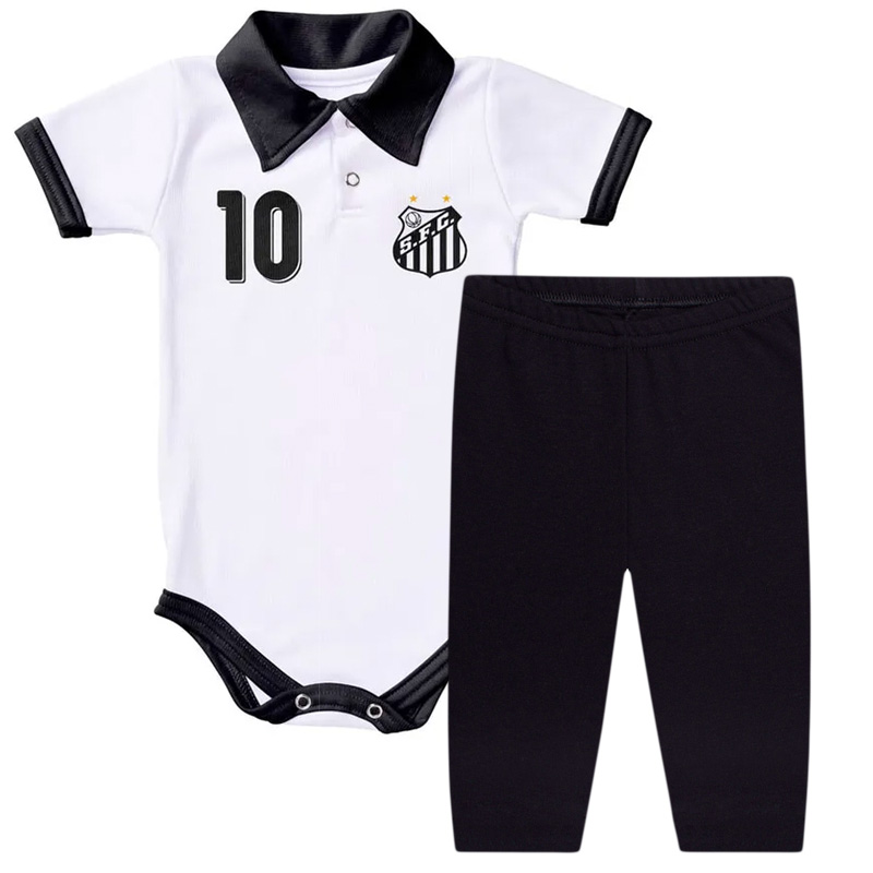 Conjunto Bebê Body Polo e Calça Futebol Santos