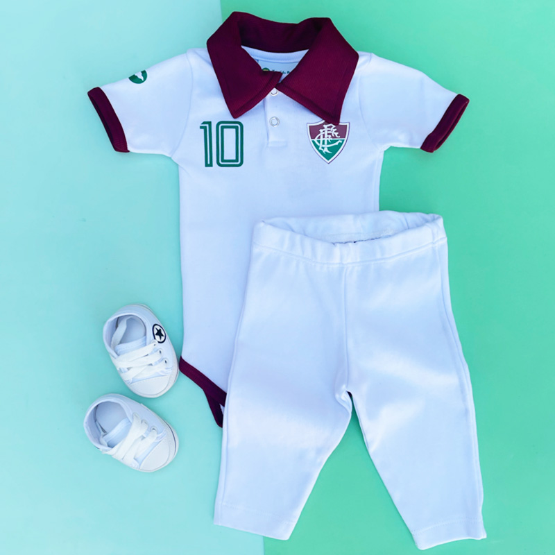 Kit Bebê Body e Calça Fluminense e Tênis