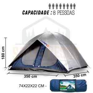 Barraca Camping Luna Iglu para 8 Pessoas C/ Sobreteto e 2 Quartos - MOR
