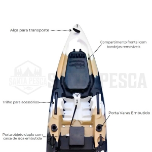 Caiaque de Pesca com Remo Barracuda Evolution by Fábio Baca a Pronta Entrega - Lontras