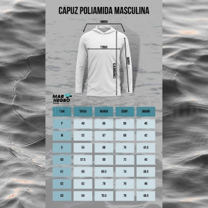 Camiseta de Pesca Poliamida com Capuz e Proteção Solar UV Preta - Mar Negro