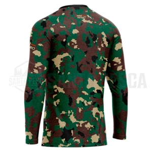 Camiseta Gola Careca Hunter com Proteção UV Camuflada - Mar Negro
