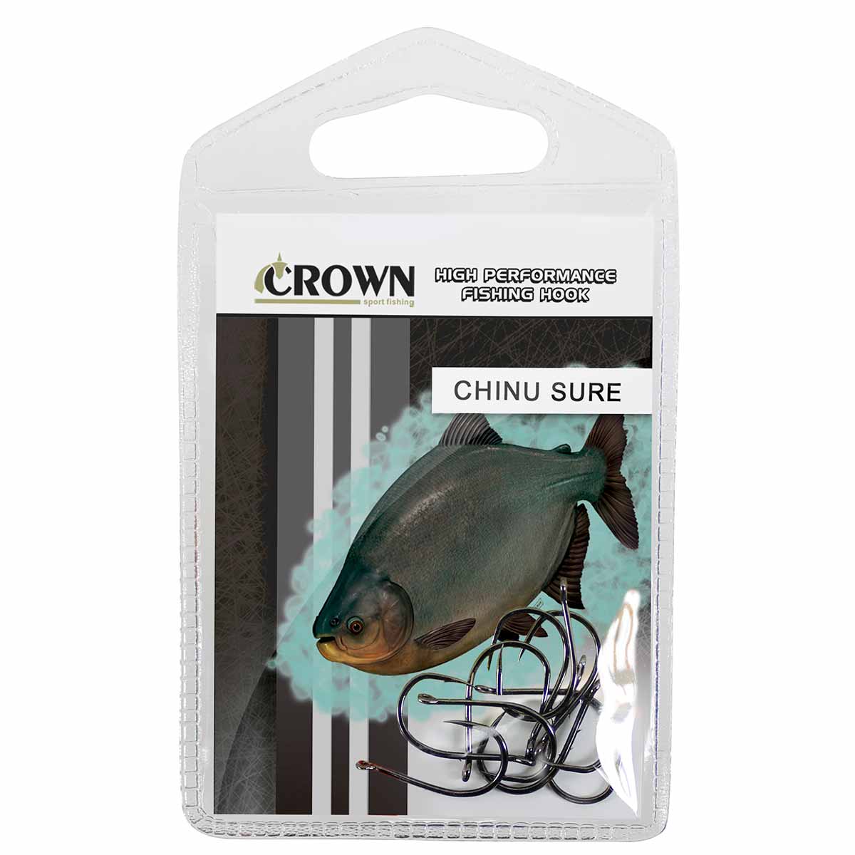 Anzol Chinu Sure Black Crown S/ Farpa - Cartela c/ 10 Unidades