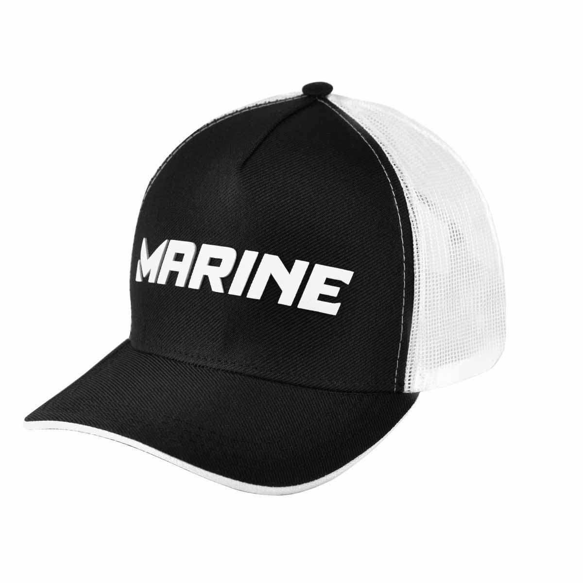 Boné Marine Sports Americano Preto Telado Branco