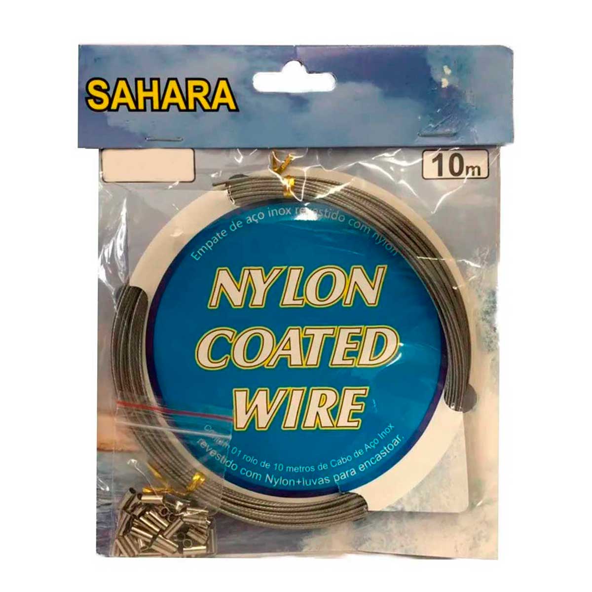 Cabo de Aço Flexível Sahara Empate de Aço Nylon Coated Wire - 10M - Com 50 Luvas