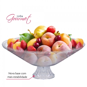 Fruteira de Mesa de Vidro com Pé Ruvolo Gourmet Reta | Ref.8042101