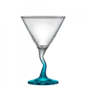 Luva Taça Martini Twister Haste Azul Ref 1230564