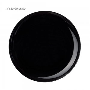 Prato de Vidro Opaline Preto Black Multiuso Ruvolo Ref.8010601