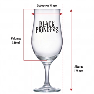 Taça Black Princess Vidro 330ml | Ref 4002600