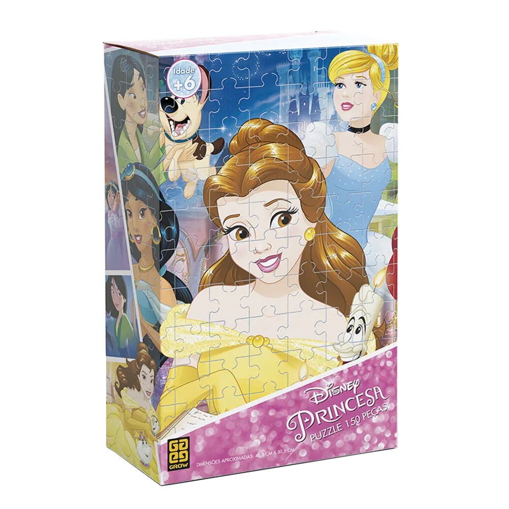 Quebra-Cabeça Princesas Disney - 150 Peças - Grow - 580 - BeHappy