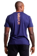 Camiseta Masculina KVRA Skull Basic Azul/Laranja Flúor - Foto 1