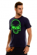 Camiseta Masculina KVRA Skull Contrast Marinho