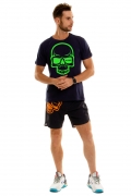 Camiseta Masculina KVRA Skull Contrast Marinho - Foto 2