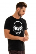 Camiseta Masculina KVRA Skull Contrast Preto - Foto 0