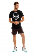 Camiseta Masculina KVRA Skull Contrast Preto - Foto 3
