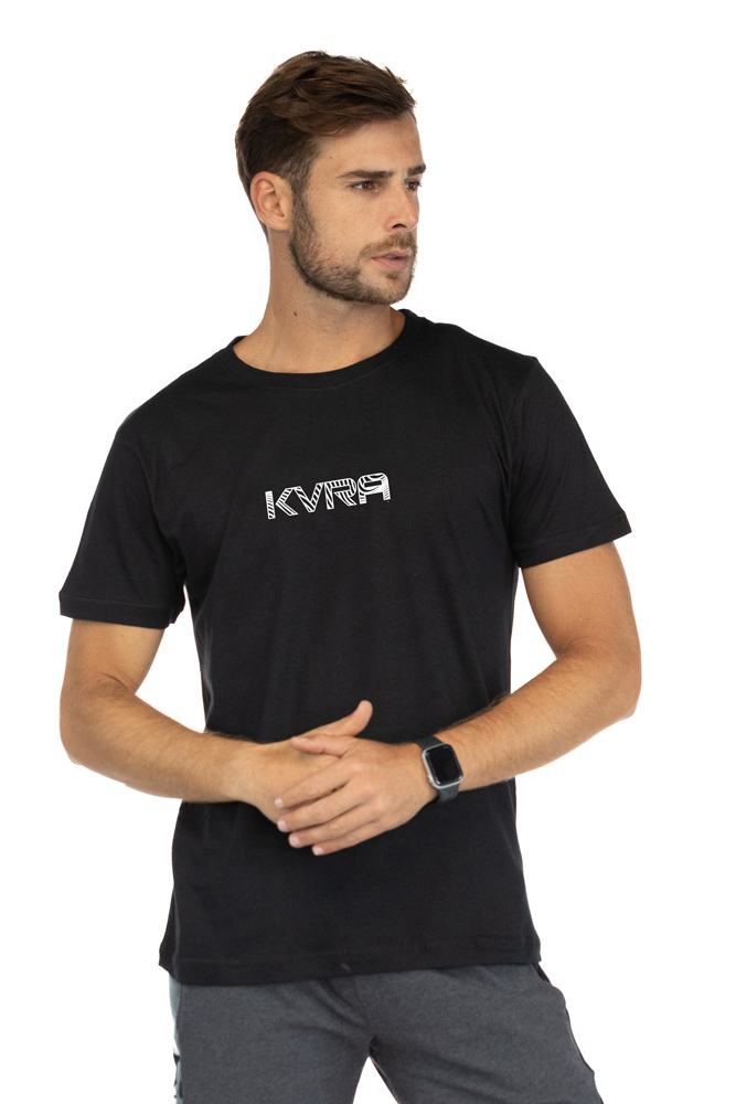 Camiseta Masculina KVRA Beat Basic Preta - Foto 0
