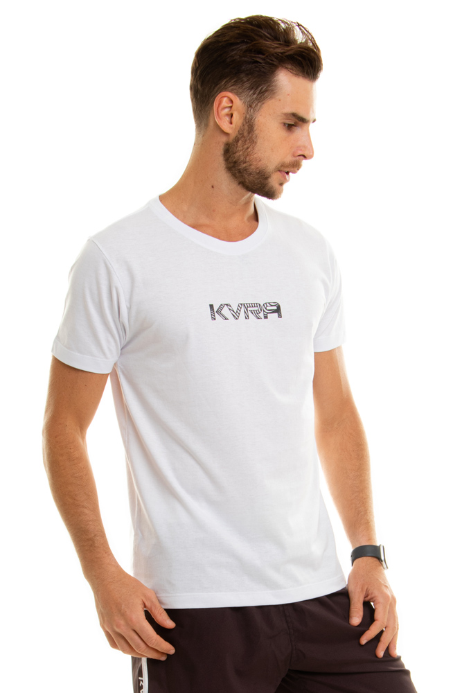 Camiseta Masculina KVRA Beat Branca - Foto 3