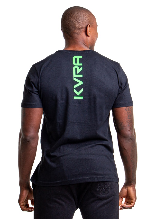 Camiseta Masculina KVRA Skull Basic Preto/Verde Flúor - Foto 2