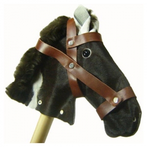 Cavalo de Pau em Couro e Madeira - 90 cm de Altura - 100% Artesanal