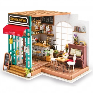 Diy House Miniatura - Cafeteria - com Led - DG109 - Kuga