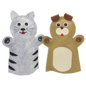 Fantoche - Feltro -  Cão e Gato - Kits e Gifts