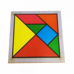 Jogo Tangram de Madeira Multicolorido - Marcio Artesanato