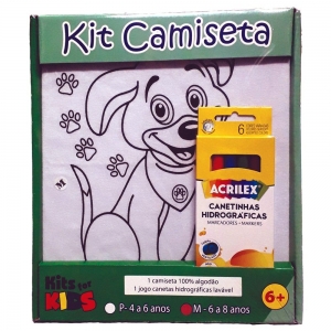 Kit Pintura em Camiseta - Cachorro - Tamanho P de 4 a 6 anos - Kits for Kids