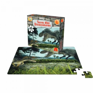 Quebra-cabeça Terra Dos Dinossauros - 60 peças - Algazarra